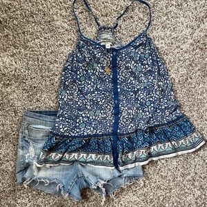 American Eagle Button Up Racerback Tank - Size M